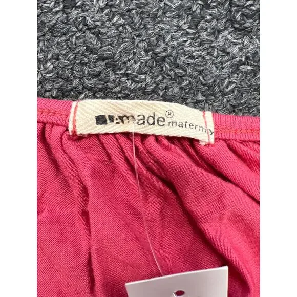 LA Made Maternity Pink V Neck Tank Mini Dress Size S NWT - Picture 2 of 7